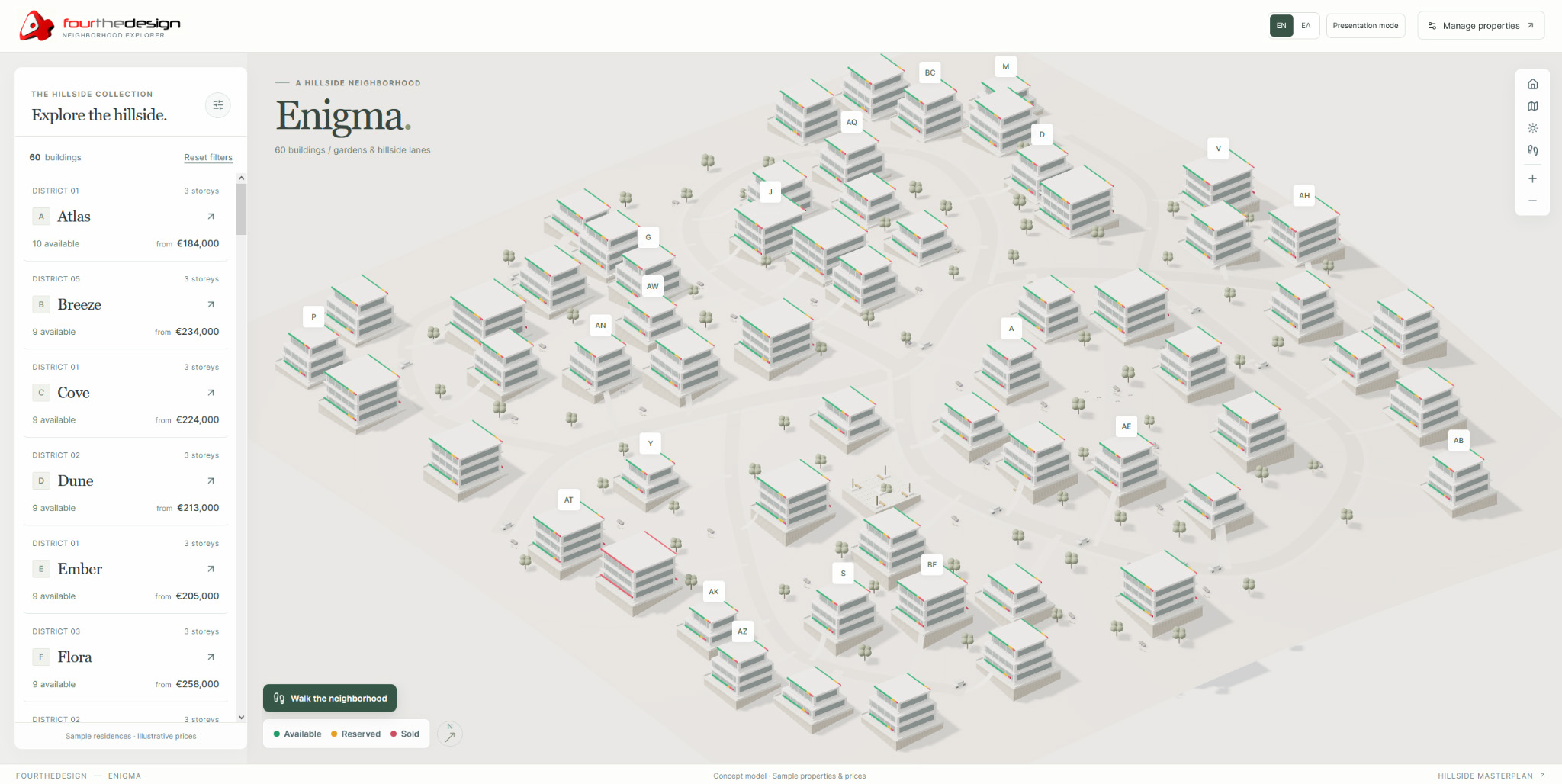 Interactive Web 3D real estate masterplan